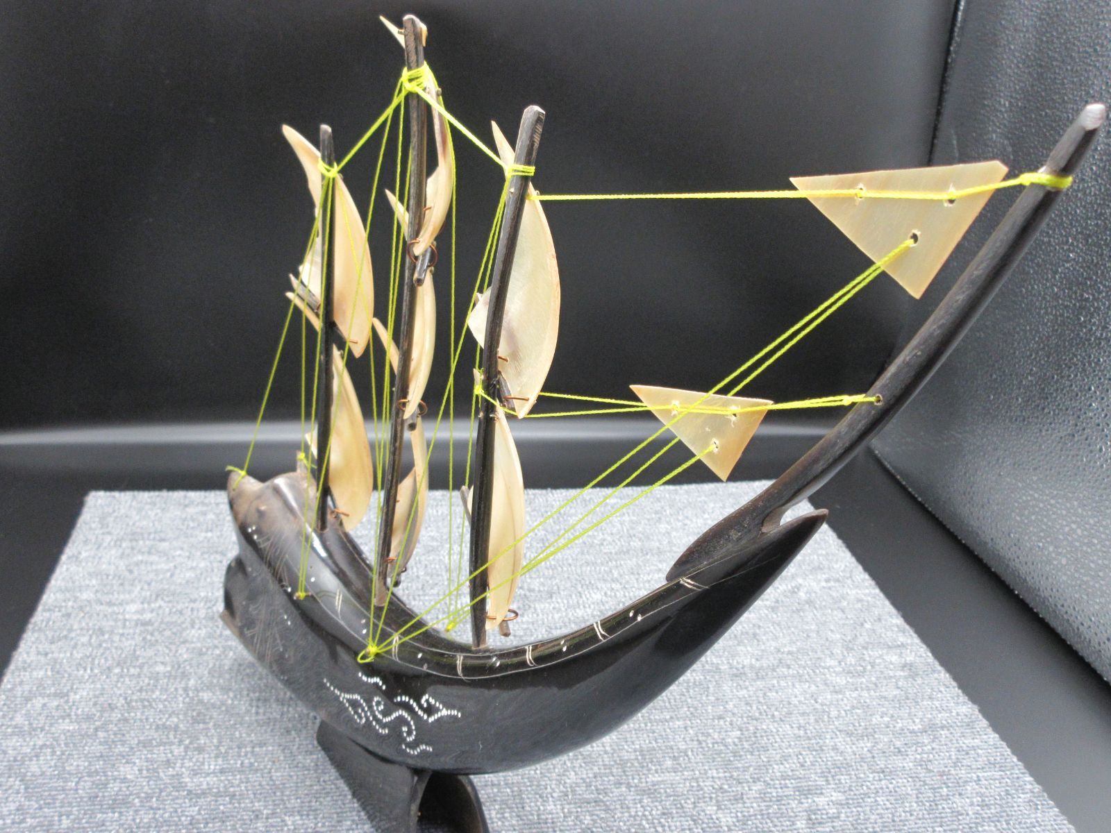 帆船 船 模型 水牛の角 置物 レトロ インテリア B - メルカリ