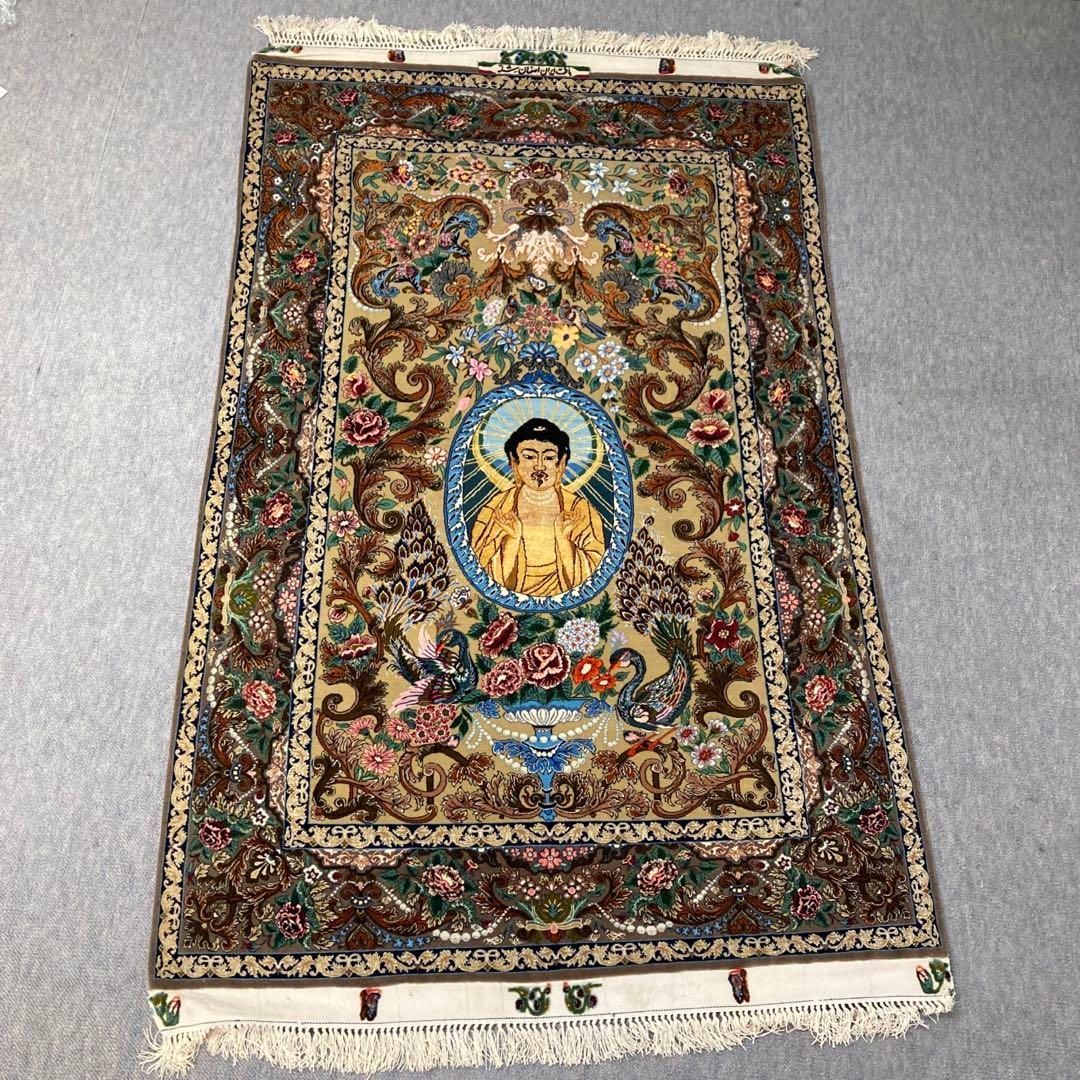 144万ノットイスファハンシェール工房シルクウールペルシャ絨毯167×109