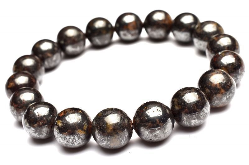 １点物 サハラ砂漠産 コンドライト隕石 サハラNWA869隕石 11mm ブレスレット パワーストーン 天然石 _MA8218