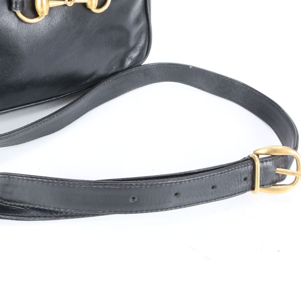 グッチ コントロールカード付 ホースビット レザー ショルダーバッグ