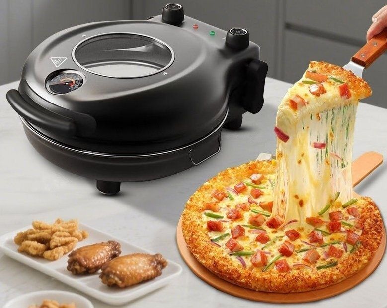 ピザメーカー 家庭用 電気ピザオーブン 両面焼きホットプレート パン焼き機 キッチン家電