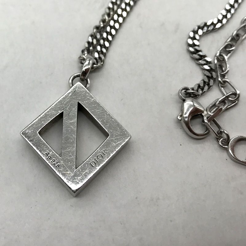 Christian Dior CD Diamond ペンダントネックレス シルバー925