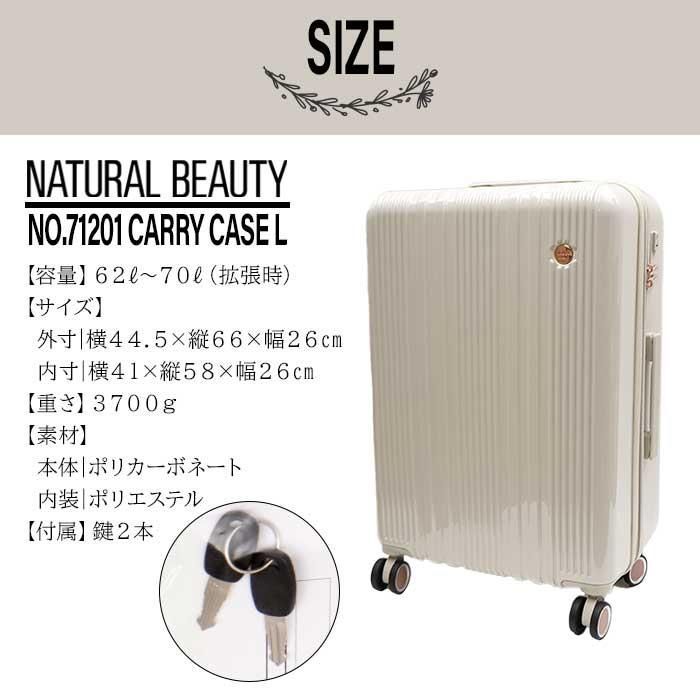 NATURAL BEAUTY エメシリーズ 62L キャリーケース L 71201 スーツ
