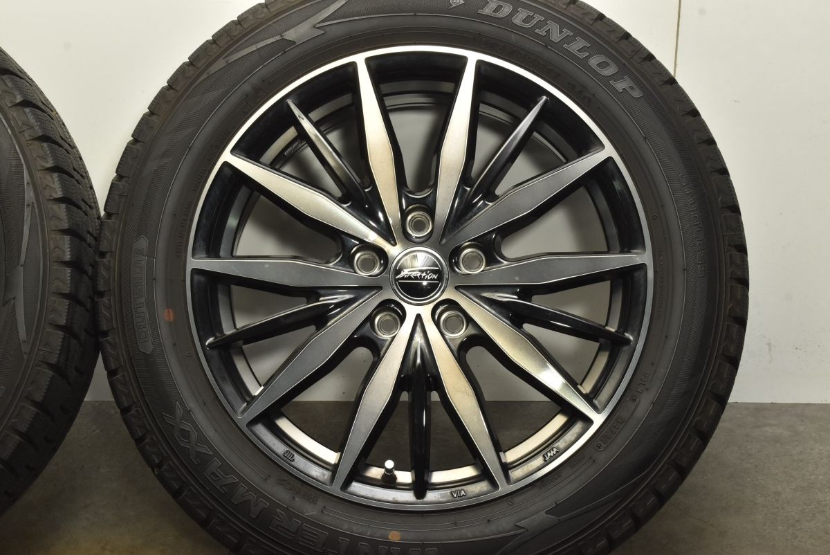 バリ溝 Fディレクション 17in 7J 48 PCD114.3 ダンロップ ウィンターマックス WM02 215 55R17 エスティマ オデッセイ ヴェゼル FFCRYSTALESIA_COM