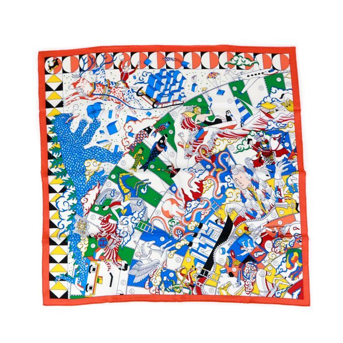 【希少！早い者勝ち！】HERMES　カレ70 絞り刺繍 不死鳥の神話　モノトーン 希少！早い者勝ち！】HERMESカレ70 絞り刺繍 不死鳥の神話モノトーン