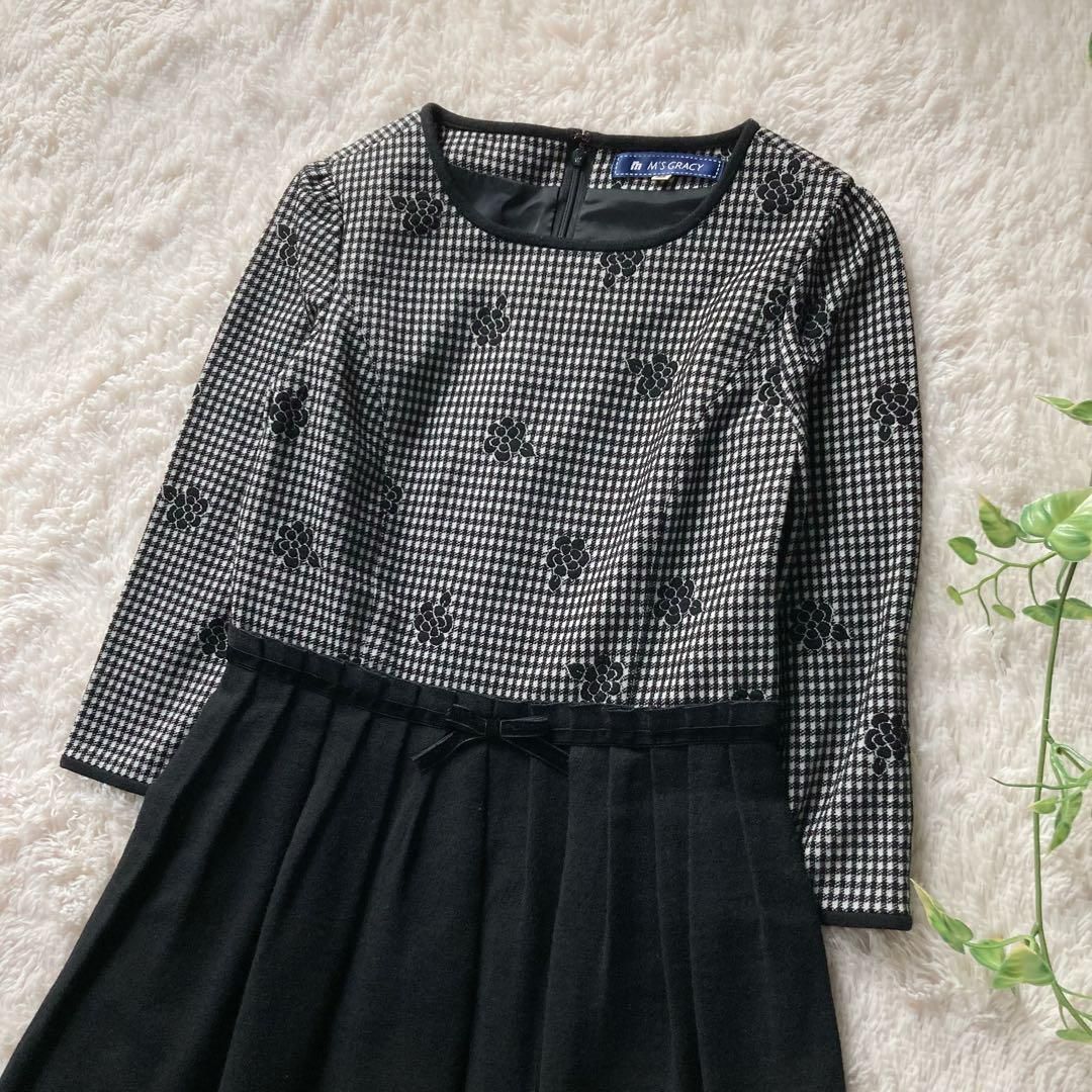 エムズグレイシー 切替ワンピース カメリア チェック 36サイズ M S GRACY