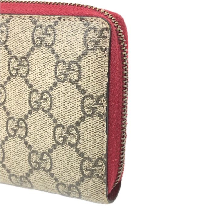 GUCCI グッチ GGスプリーム チェリー ラウンドファスナー 長財布
