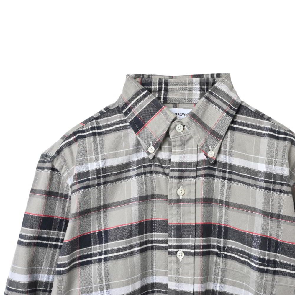 THOM BROWNE ボタンダウン チェック シャツ 3 THOM BROWNE チェック ボタンダウン コットンシャツ - メルカリ