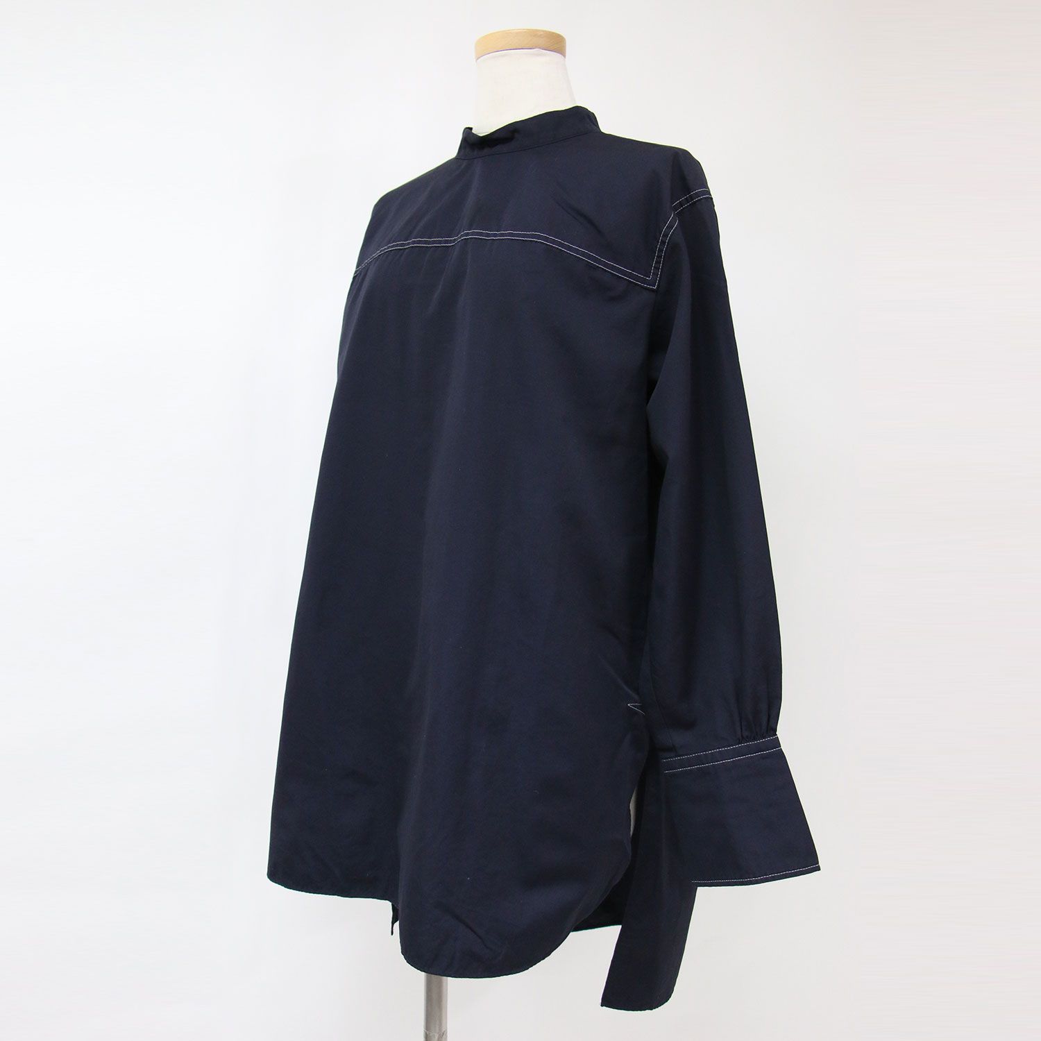 MACPHEE マカフィー シャツ チュニックシャツ コットン ネイビー 紺 36 