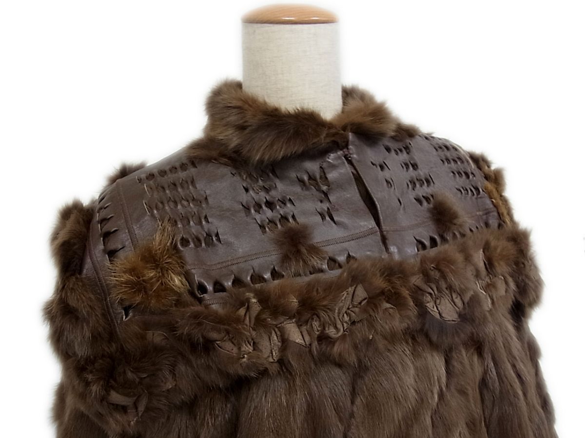 定価400万以上◇FENDI フェンディ セーブル 毛皮 ロングコート 2way