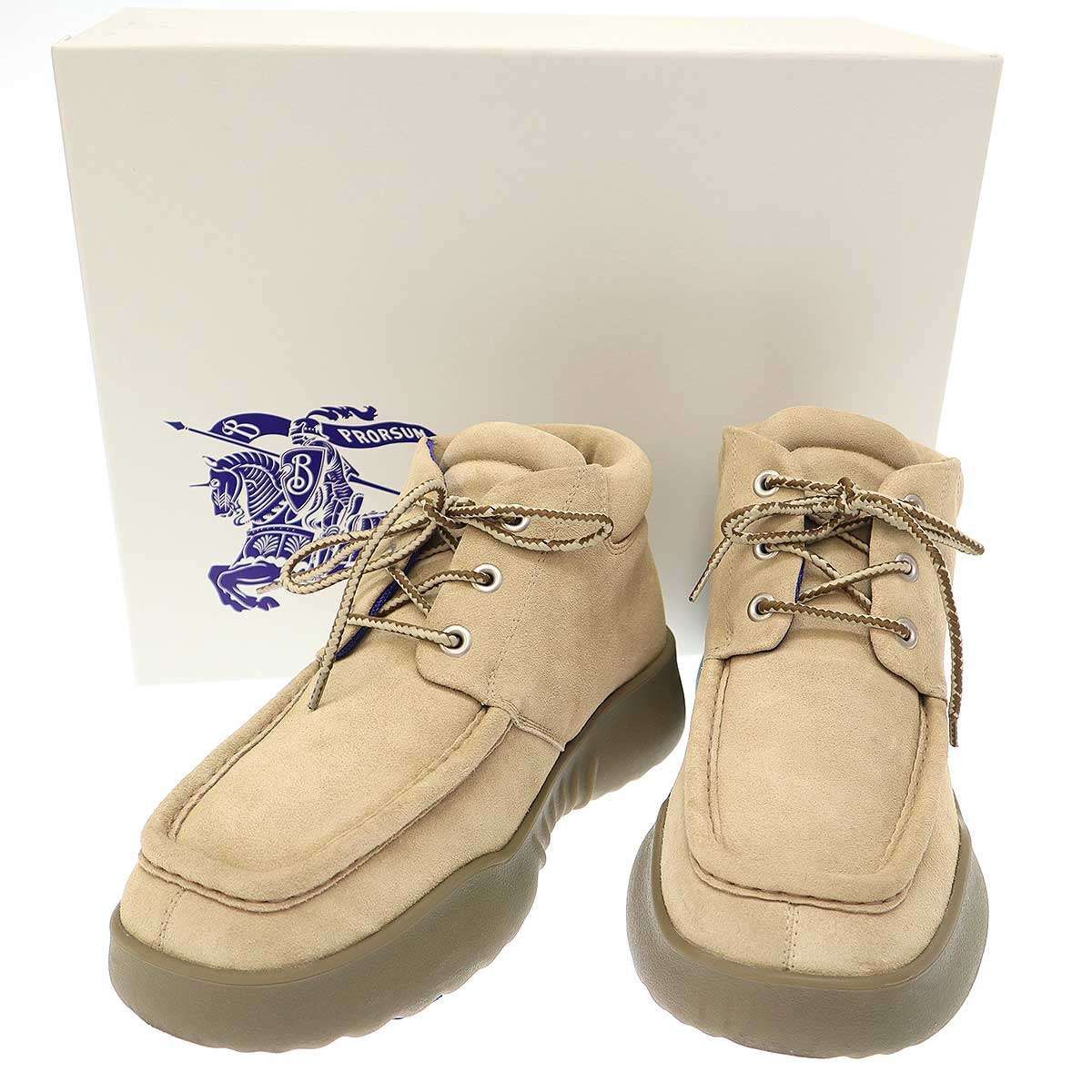 BURBERRY バーバリー Log High スウェードレザークリーパーブーツ