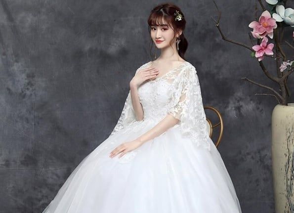 ☆送料無料☆M(9号)☆ネットチュールのウエディングドレス(OPN2928  