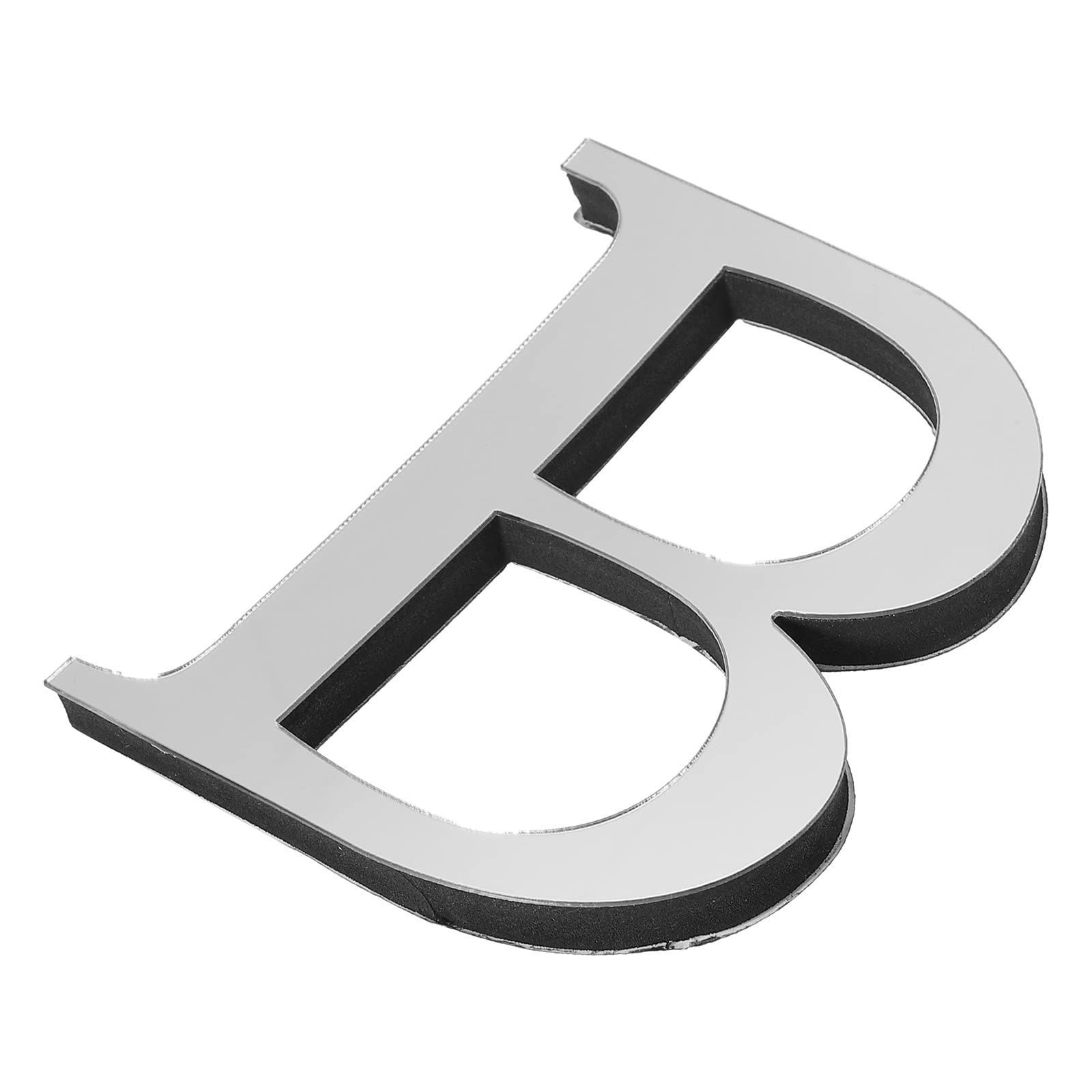 新着商品 レターB 自己粘着 3Dアルファベットウォールステッカー 家の装飾レター サインアートステッカーデカール PATIKIL DIYホームデコレーション用 シルバートーン