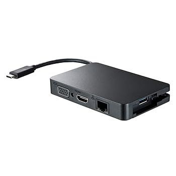 サンワサプライ USB Type C-マルチ変換アダプタ with LAN AD-ALCMHVL