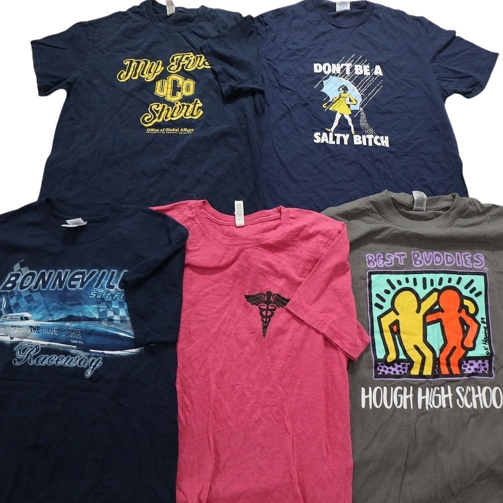 古着卸 まとめ売り 黒・グレー ボディ プリント 半袖Tシャツ 20