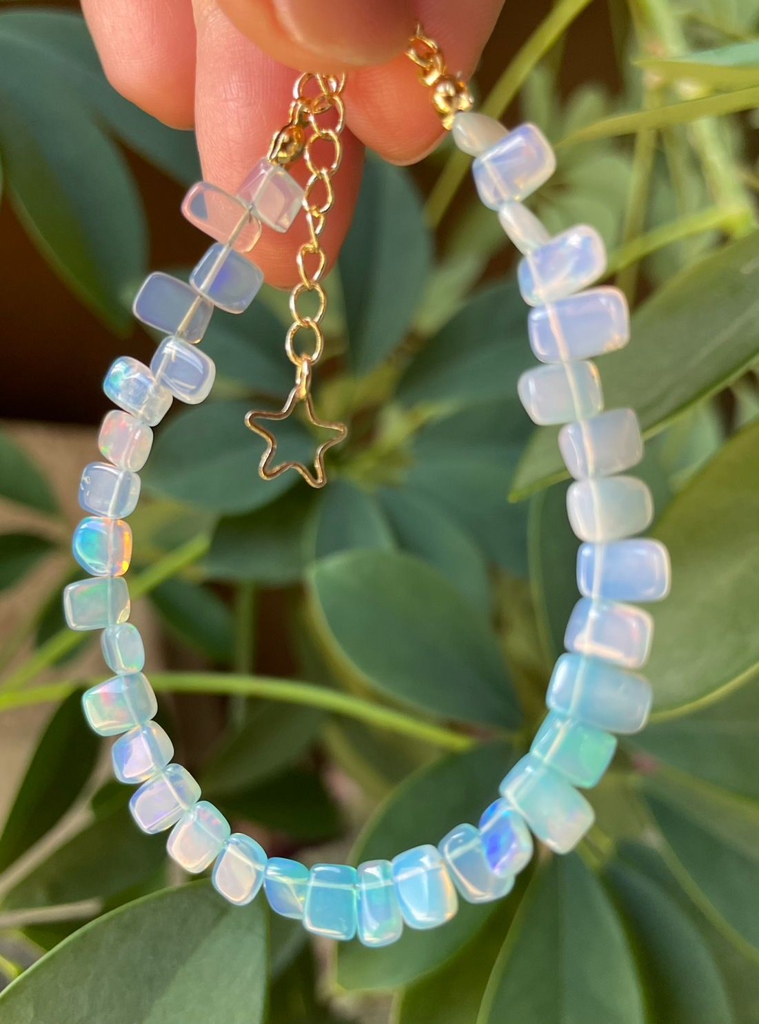 14kgfブルーカラーオパールブレスレット 14kgf* Blue Opal Bracelet