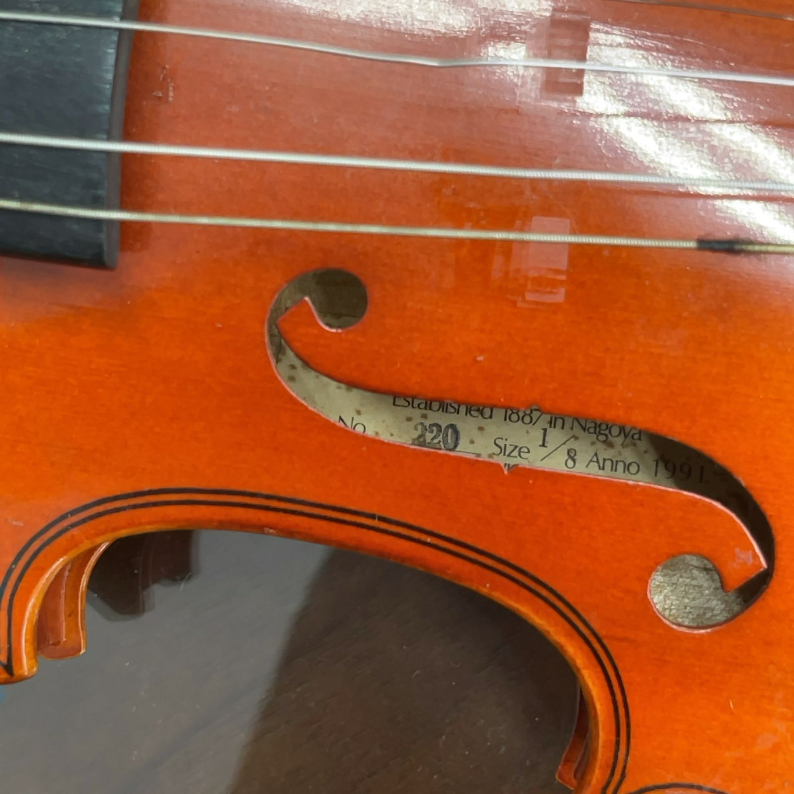 SUZUKI 1/8 バイオリン No.220 1991年製 鈴木バイオリン 初心者用