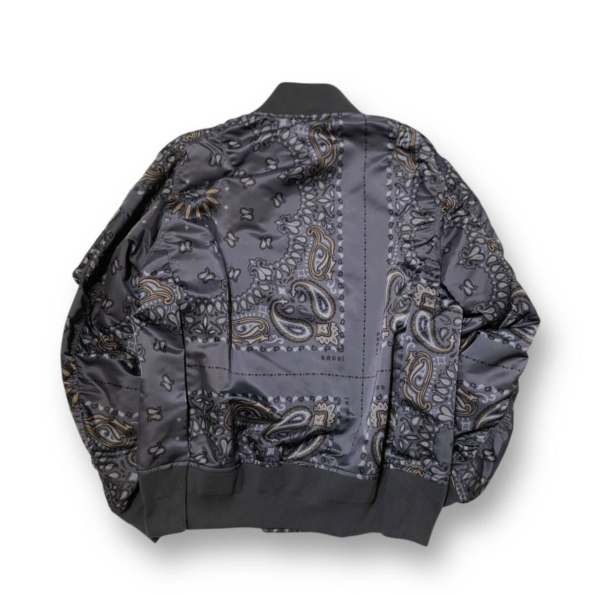 sacai Bandana Blouson バンダナ柄ブルゾン 1 グレー系 23
