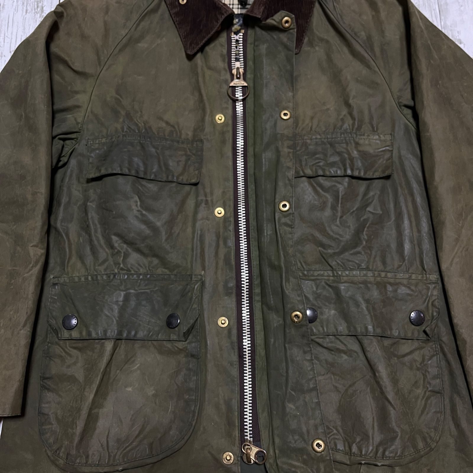Barbour】80s~90s England BEDALE Sage Green Barbour】80s~90s England BEDALE Sage Green