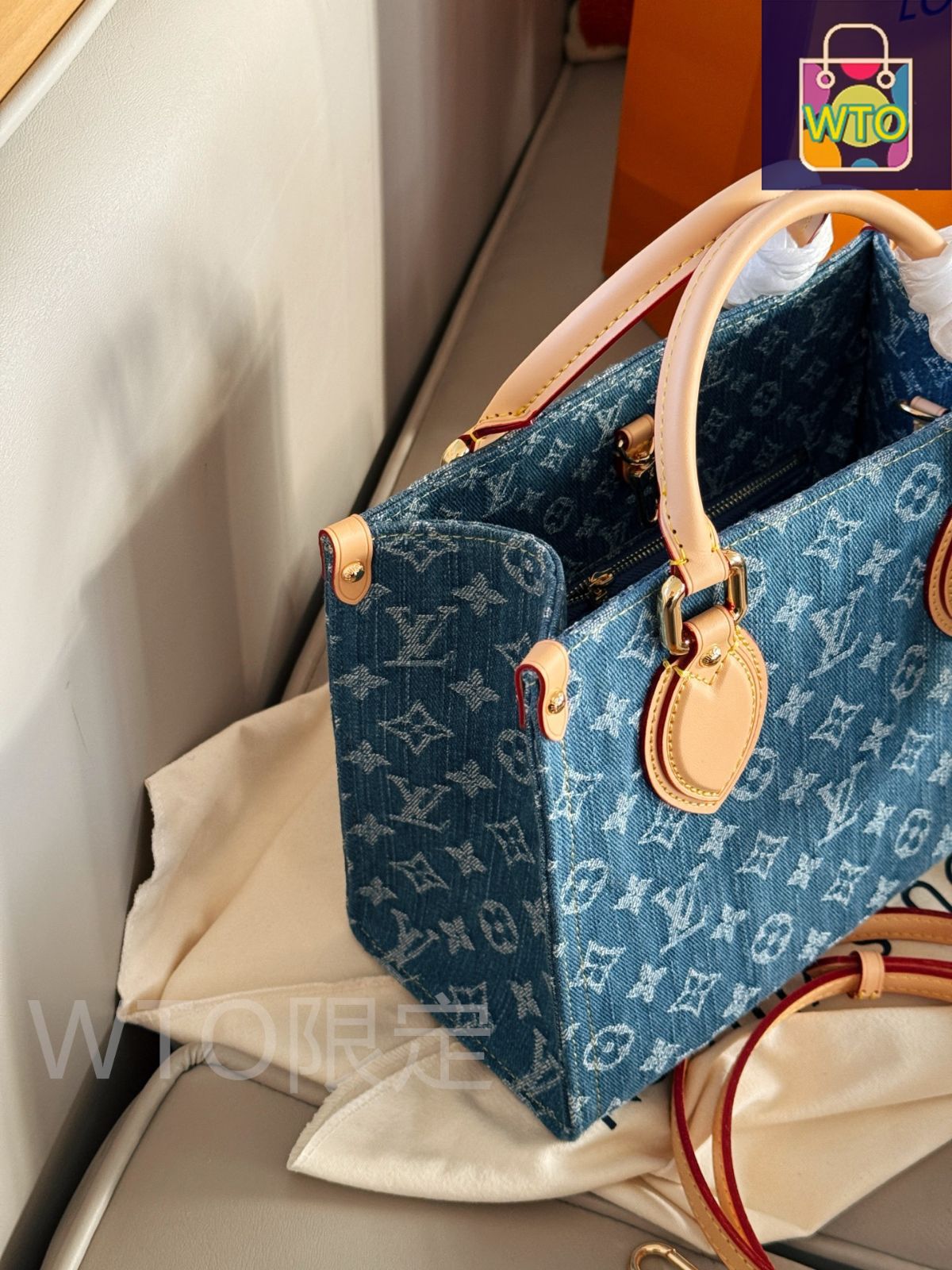 オンザゴーショッピングバッグシリーズ デニム素材で優雅さを演出-WTO輸入1