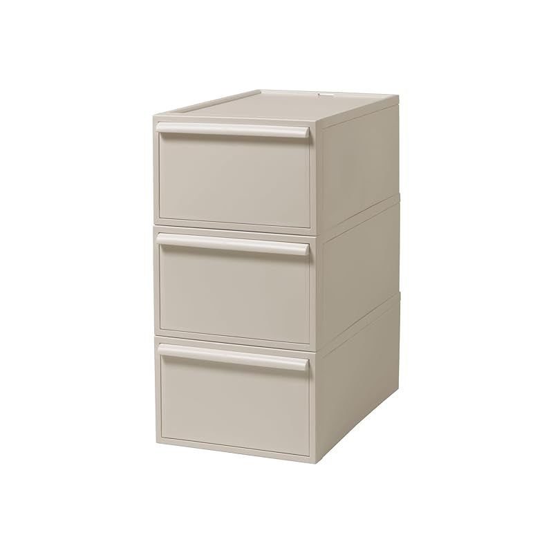 ライクイット like-it 収納ボックス クローゼットシステム 引出し M 3個組 ベージュ CS-D2 3P 奥行き52cm クローゼット収納にピッタリ