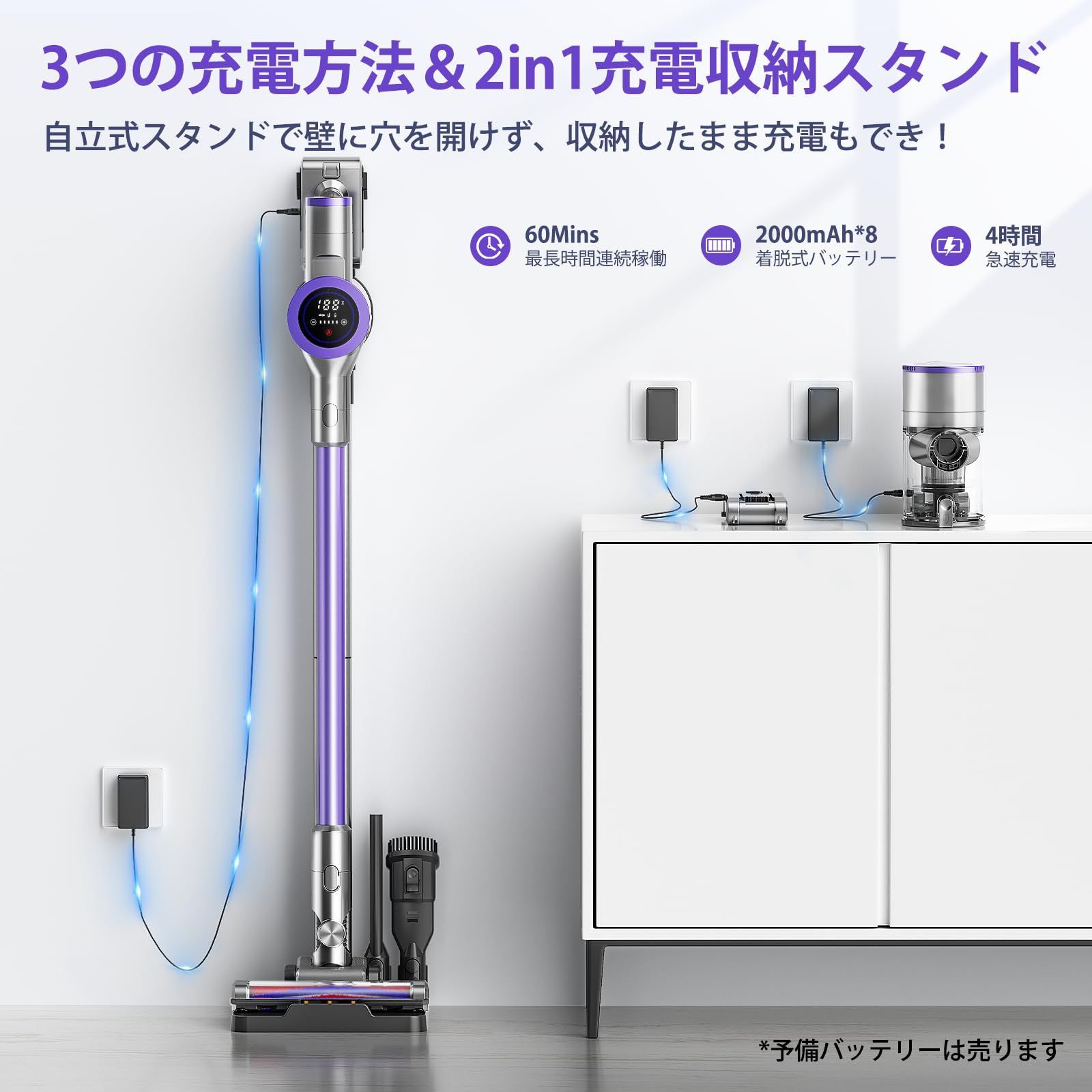 掃除機 コードレス【2025革新モデル&55Kpa超強力吸引&ホコリ自動検知 