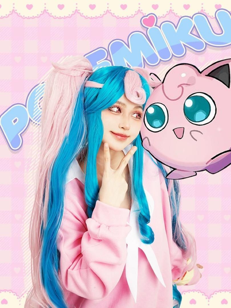 フルセット ポケミク フェアリータイプ 初音ミク ボカロ コスプレ ウィッグ VOCALOID 初音ミク フェアリー ポケミク ポケモン 衣装 コスプレ
