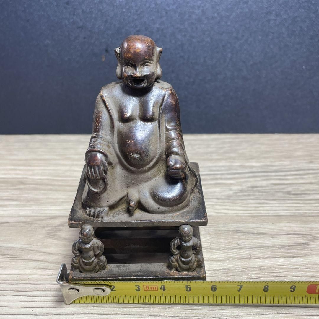 momo 金工 幸山 造 花押 「 鋳銅製 神農像 」 置物高2 BK65 momo様専用