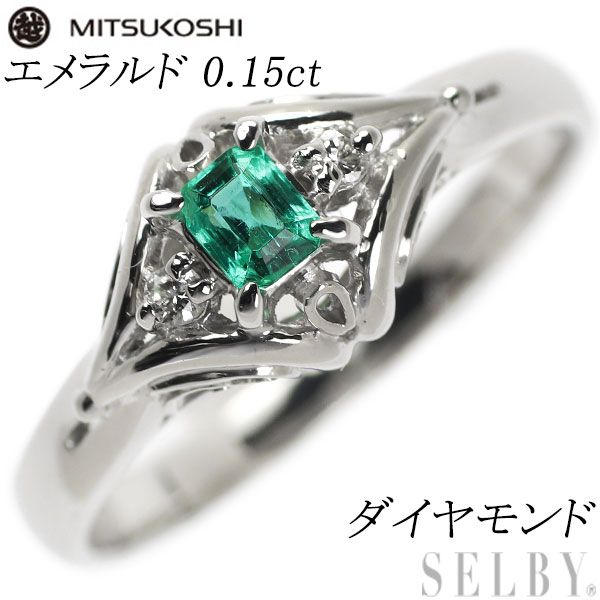 三越 ダイヤモンド×エメラルド ネックレス Pt850 0.08ct 9.5g | bizmanin.com