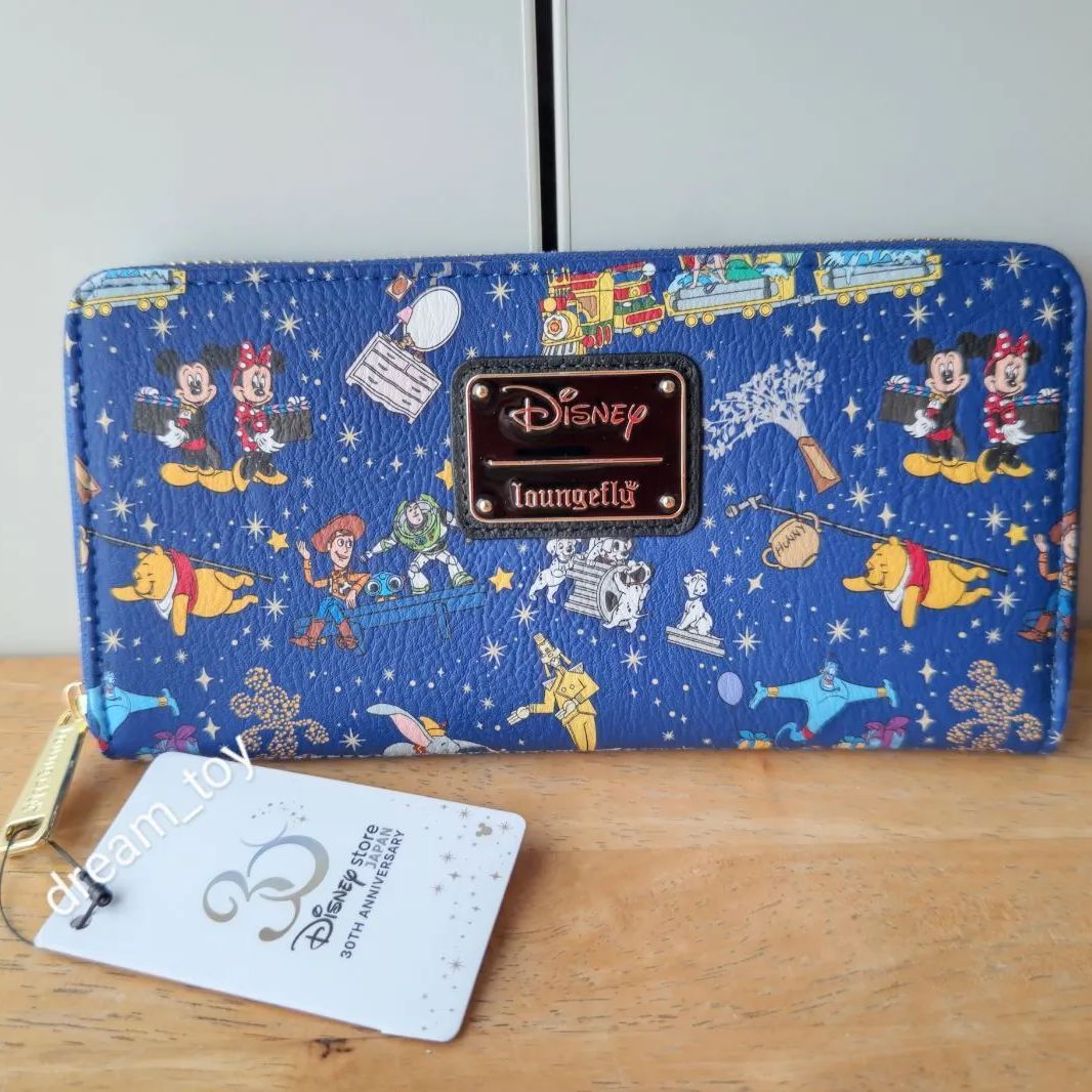 激安直営店 新品 未使用 Loungefly ディズニーキャラクター長財布 ウォレット 青 ストア30周年 長財布 Lavacanegra Com Mx Lavacanegra Com Mx