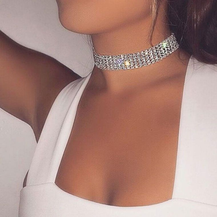 チョーカー シルバー スワロフスキー チョーカー - メルカリ