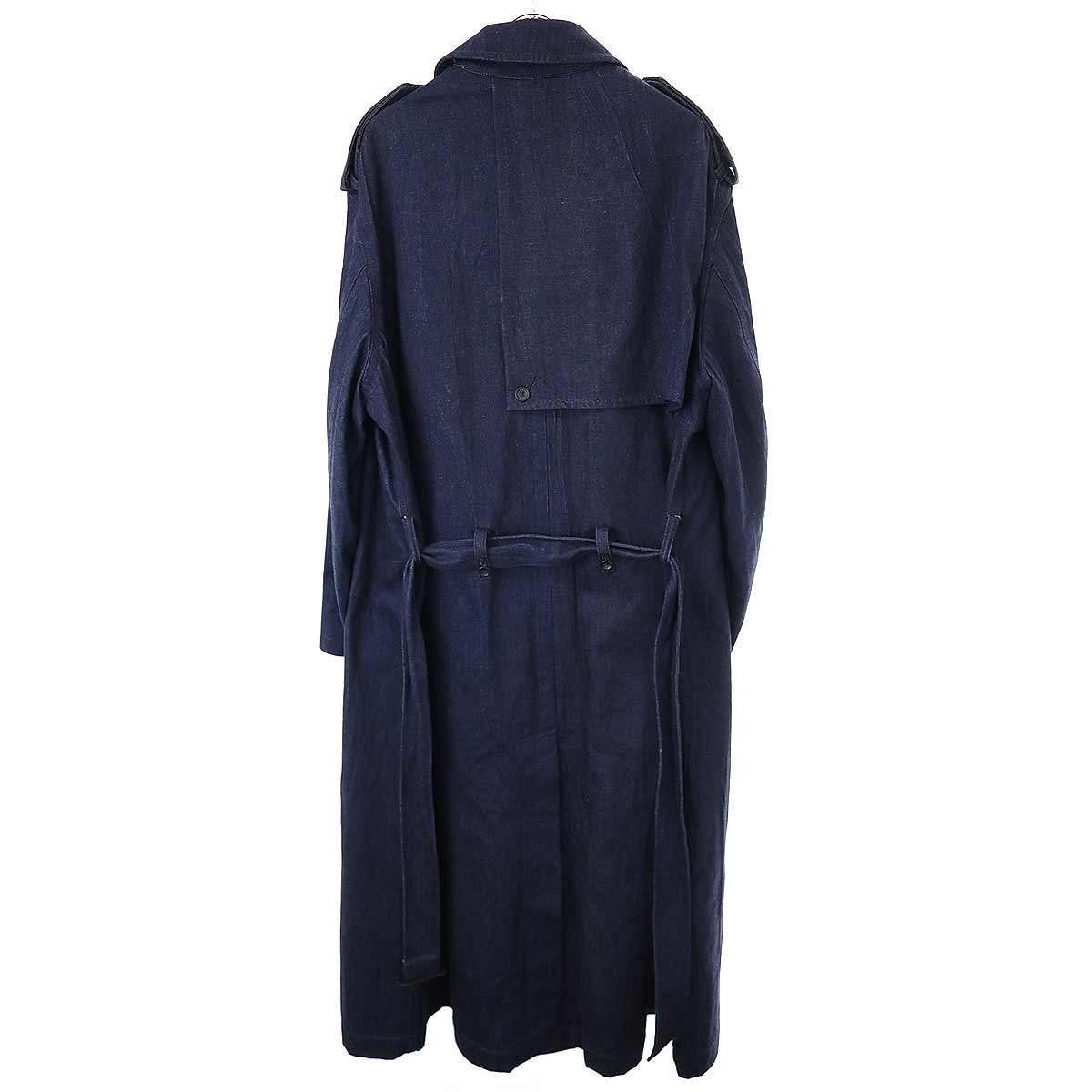 Yohji Yamamoto POUR HOMME ヨウジヤマモト プールオム 23AW 120Z DENIM K-DENIM TRENCH COAT デニムトレンチコート  HJ-C24-014 インディゴブルー 1 - メルカリ