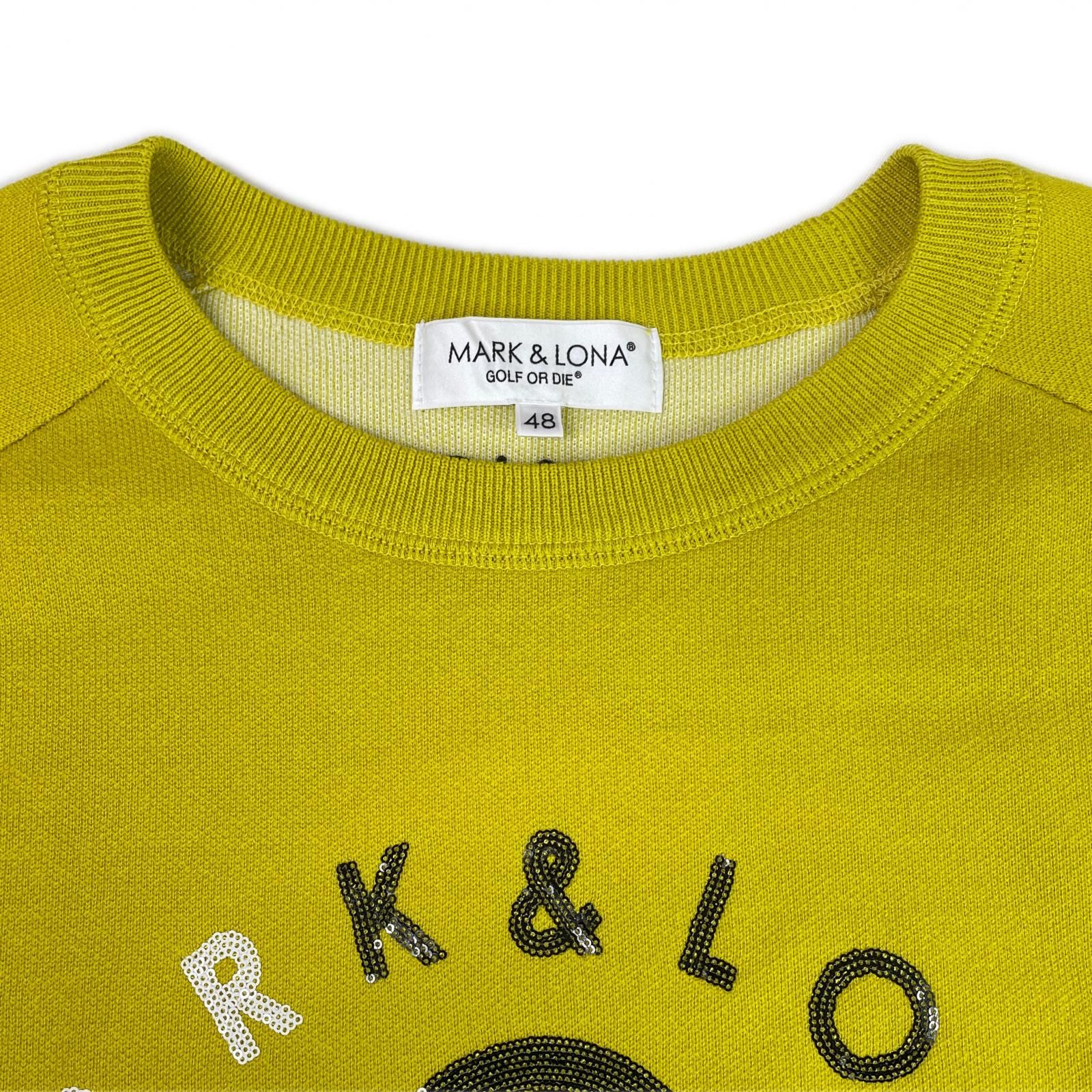 １００％正規品保証！ メンズ マークアンドロナ MARK-LONA セーター 48 L 黄 イエロー 長袖 クルーネック