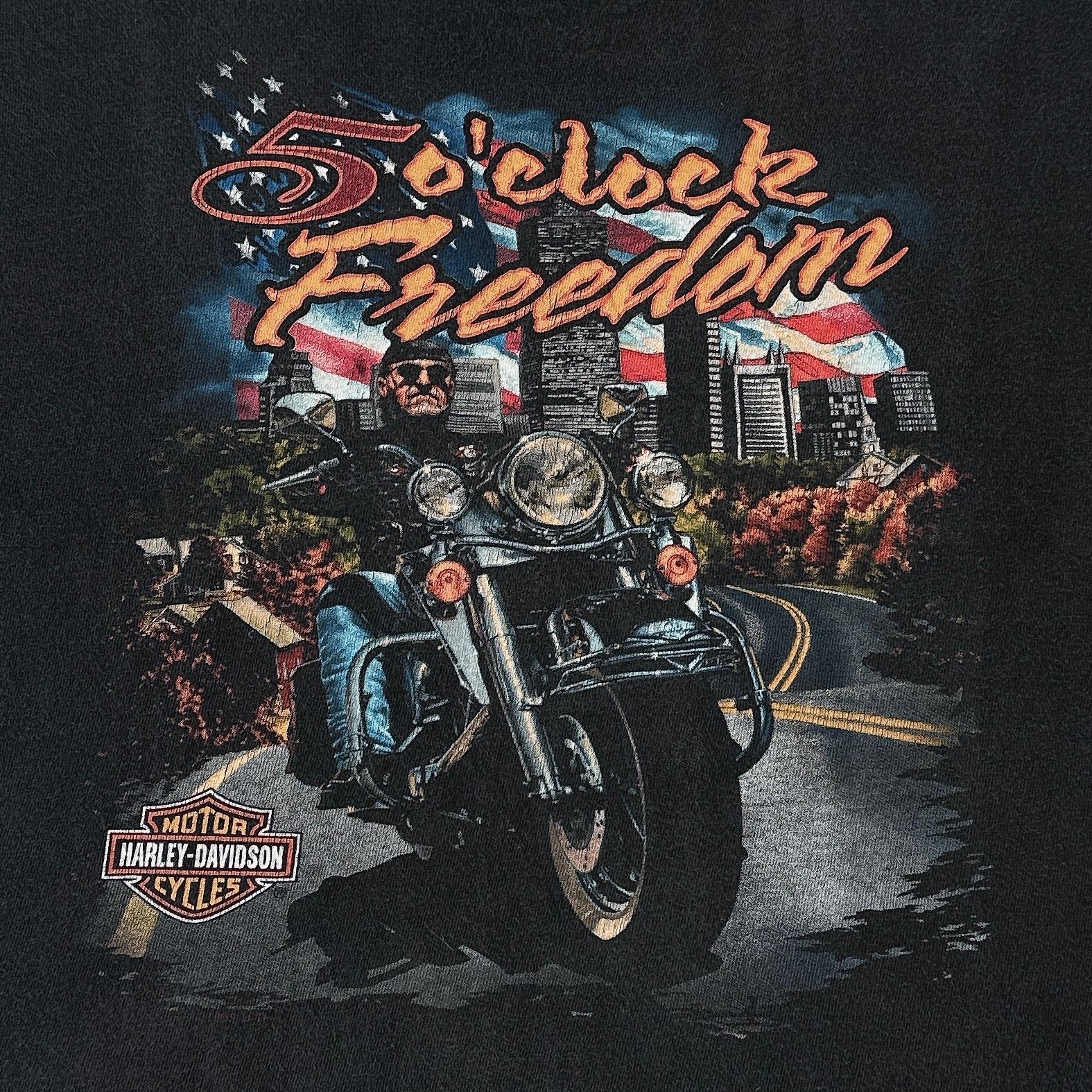90s USA製 ハーレーダビッドソン Tシャツ コピーライト ブラック R726 