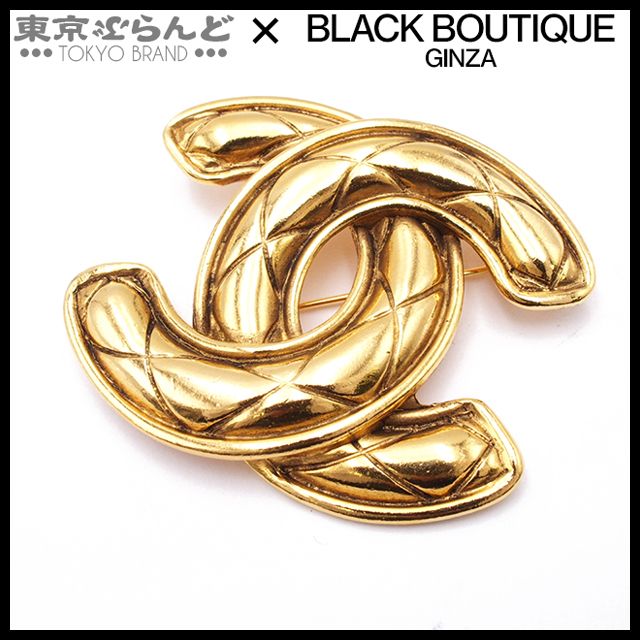 【高い素材】 シャネル CHANEL マトラッセ ココマーク ゴールド メタル ブローチ