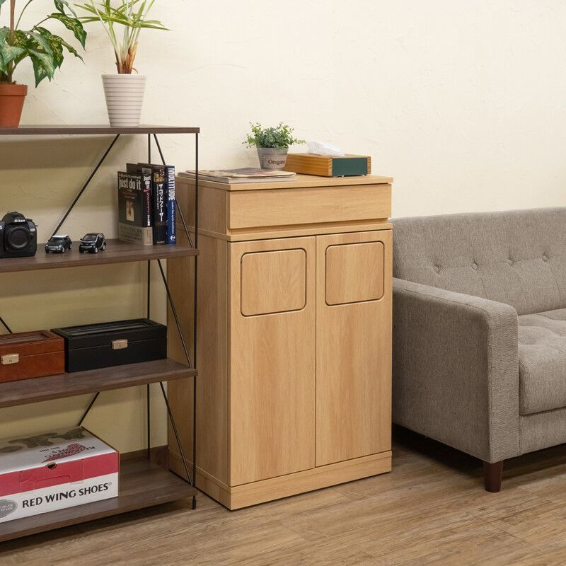 フラップ式 ダストボックス 2分別 ○3色：BR/NA/WW ○ゴミ箱に見えない