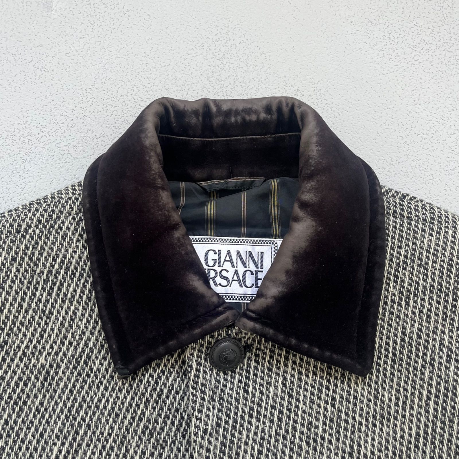 80-90's Made in Italy Gianni Versace Tweed Coat ヴェルサーチ