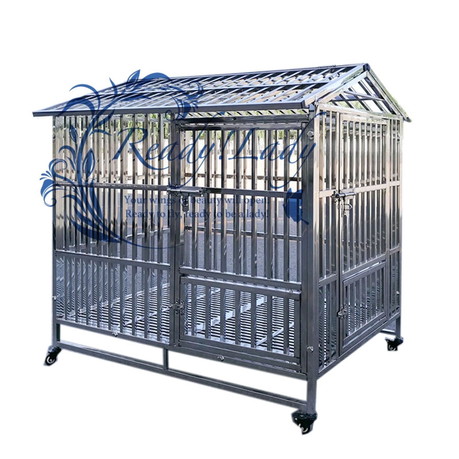 B2070ペット犬小屋 犬用ケージ 大型犬 ステンレス ケージ 折りたたみ