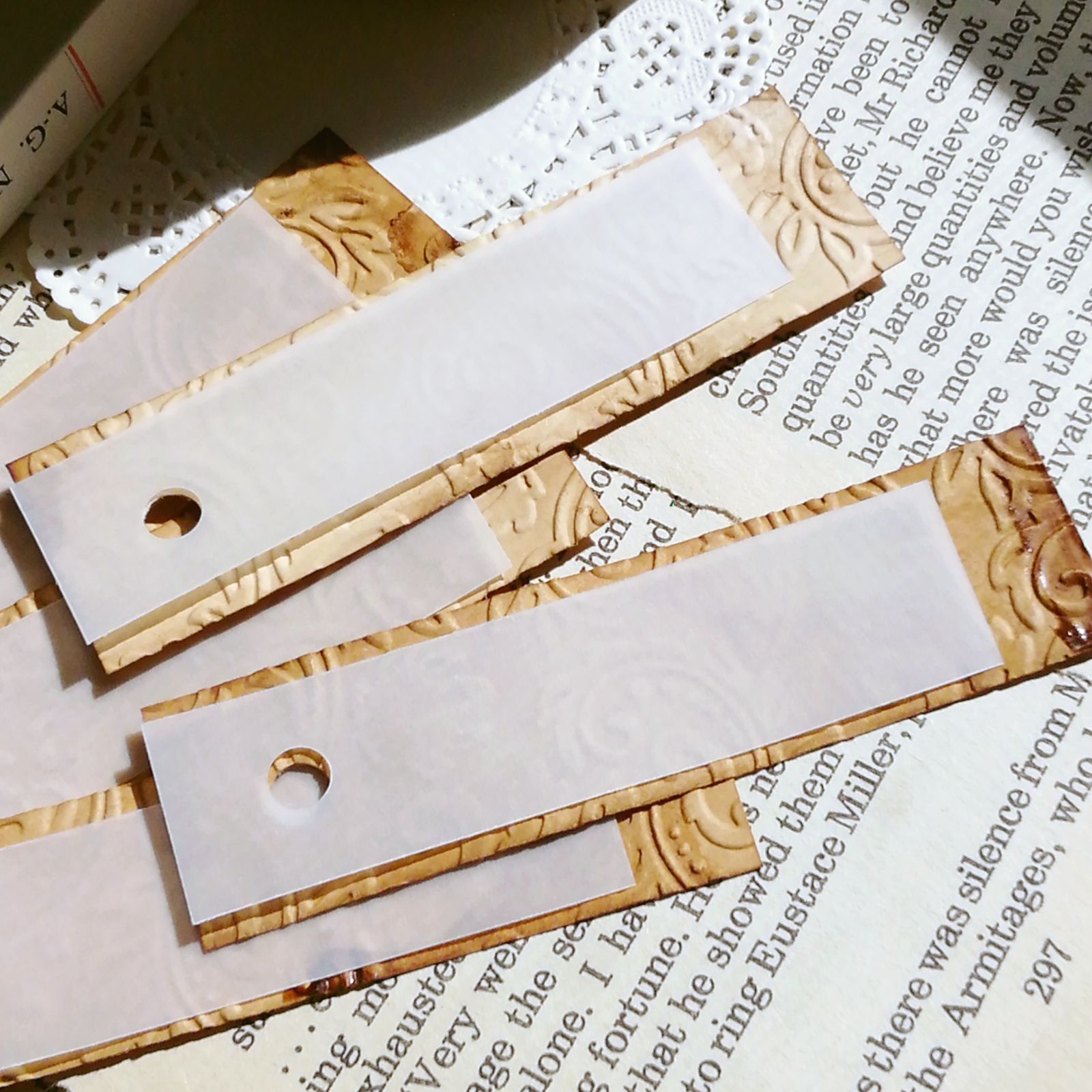 コーヒー染め コラージュ ラッピング タグ セット