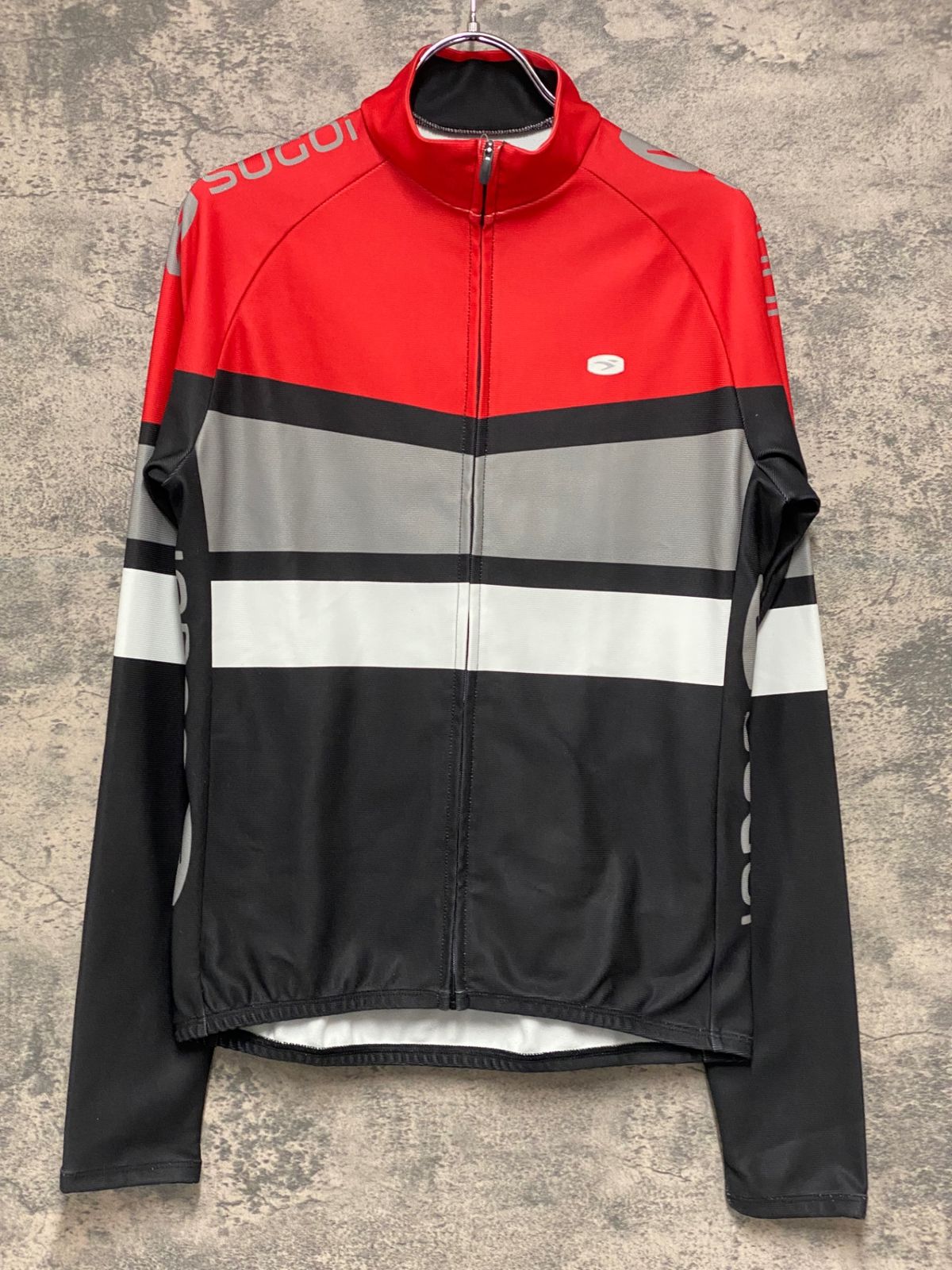 JC541 スゴイ SUGOi 長袖 サイクルジャージ 黒赤 M 裏起毛 ※スレ