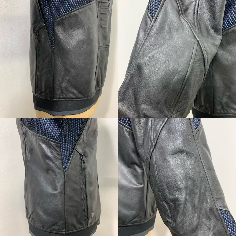 メンズ メッシュ＆レザージャケット