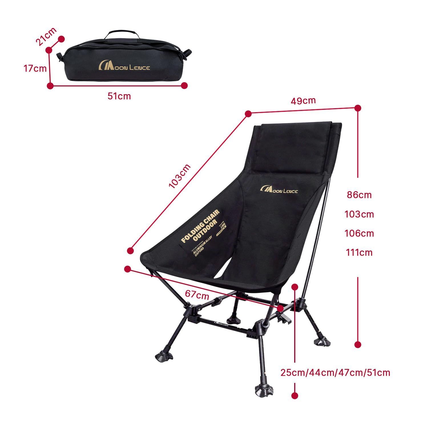 新着商品 大型足キャップ 四段階高さ調節 アルミ 超ワイド67cm キャンプ 椅子 ハイバック グランドチェア チェア 折りたたみ アウトドア 軽量 コンパクト LENCE 耐荷重180kg MOON 収納バッグ付き HRDEVELOPMENT_JP