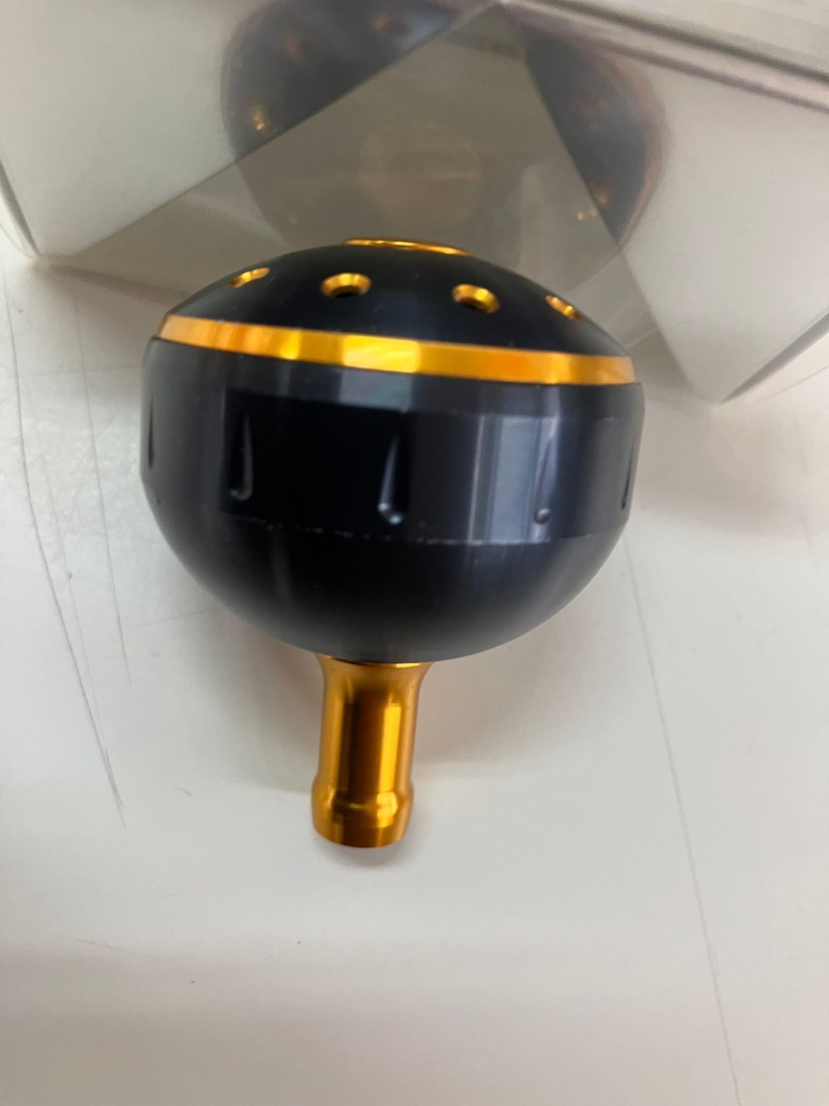 SHIMANO 夢屋 アルミラウンド型 パワーハンドルノブ ブラック