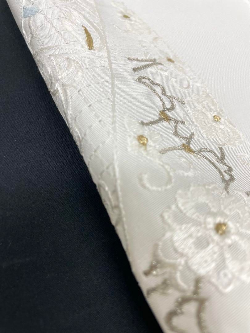 付け下げ 刺繍 白地 正絹 反物 - メルカリ