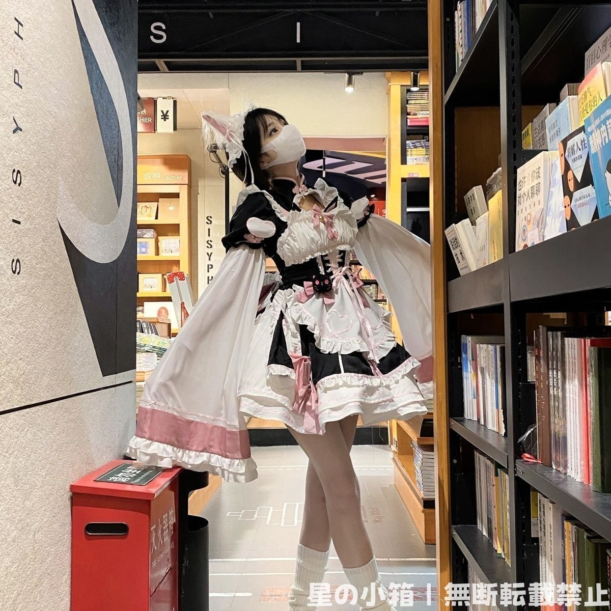 新品未使用 中華風Lolita連衣裙 アビ風 洛麗塔旗袍改良 可愛い甘辛スタイル グリッドリボンデザイン 公主袖 高腰で細見え 優雅で華麗 撮影写真 春夏秋にぴったり 高品質素材 パーティー衣装