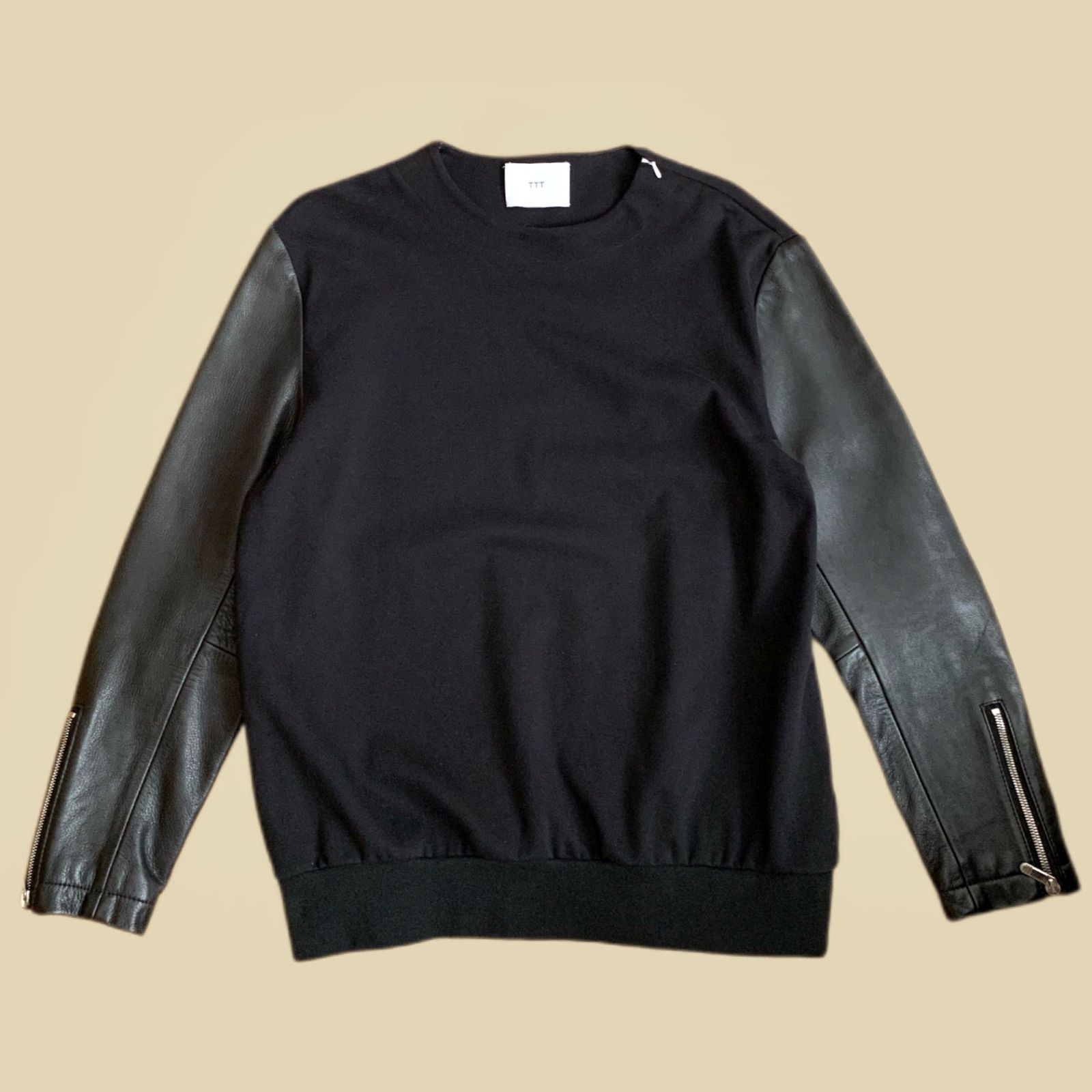 希少❗️ TTT MSW レザードッキングスリーブ スウェット トレーナー