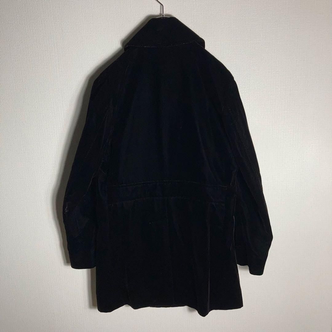 BURBERRY ベロアコート キュプラ チェック柄 黒 L burberry ブラック