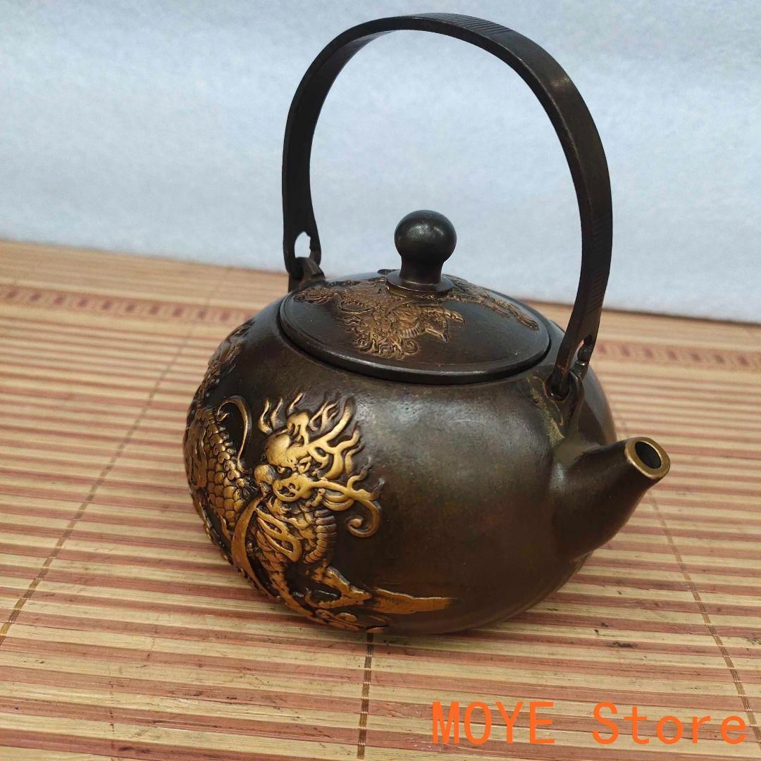 銅 細工 百子祝寿 徳利 急須 煎茶道具 提梁壺 装飾品 工芸品 置物 銅器 銅壺 麒麟茶壺 提梁壺 煎茶器 茶道具 装飾品 工芸品 置物