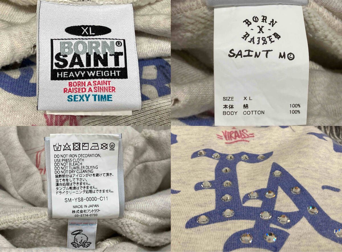 SAINT MICHAEL セントマイケル 24SS SM-YS8-0000-C11 パーカー プルオーバー コットン XLサイズ グレー LA KANDAIZUMI_COM