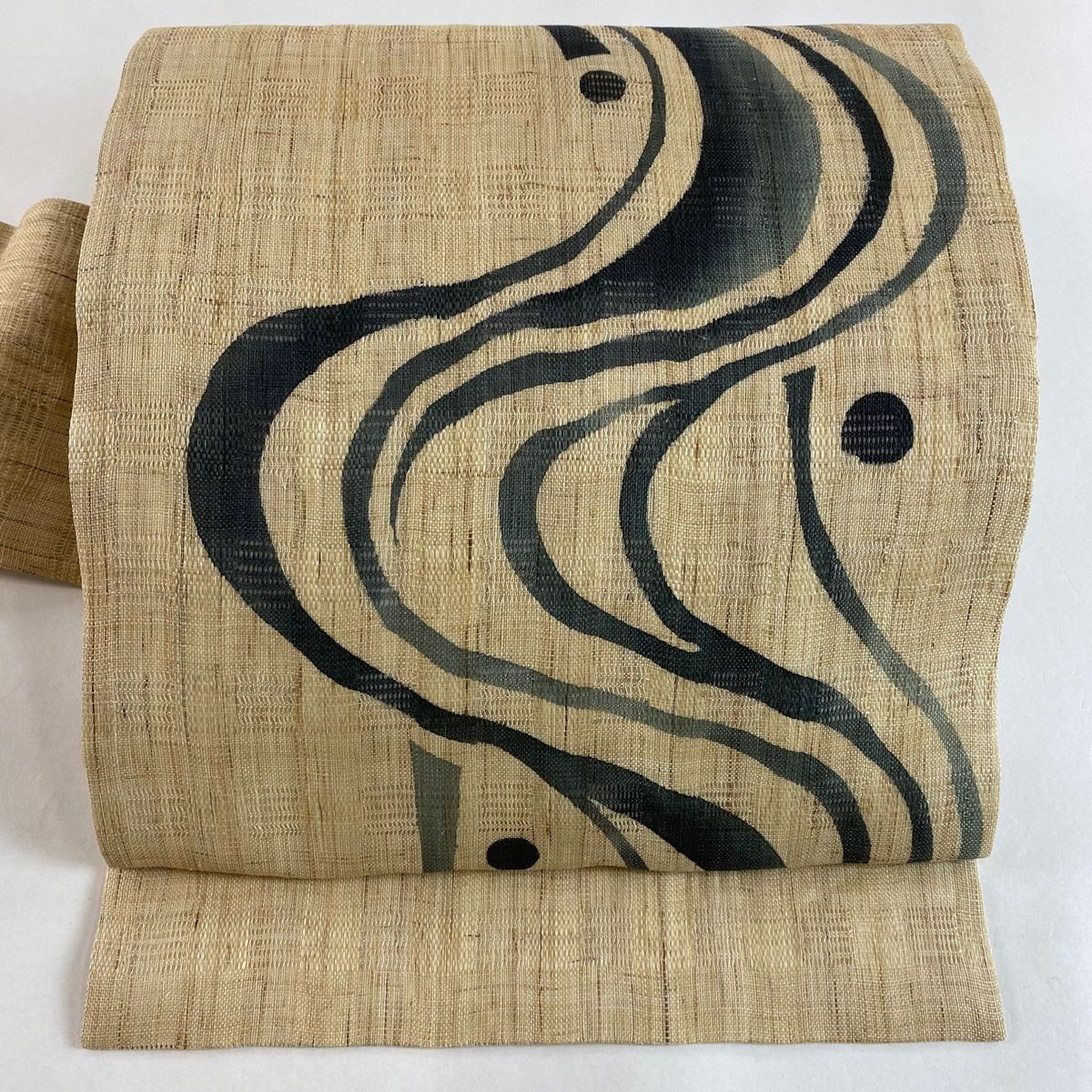 名古屋帯 美品 名品 麻 綺麗 【中古】 